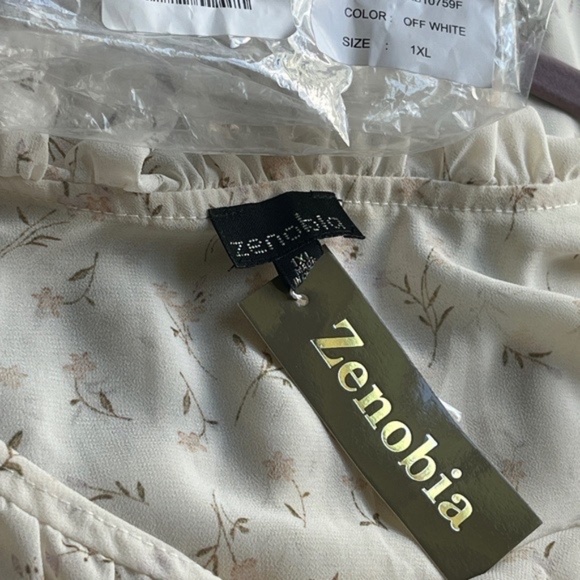 Zenobia Top NEW 1X Off White Sheer Ruffle Babydoll Romantic Fairycore Whimsigoth - Picture 3 of 6